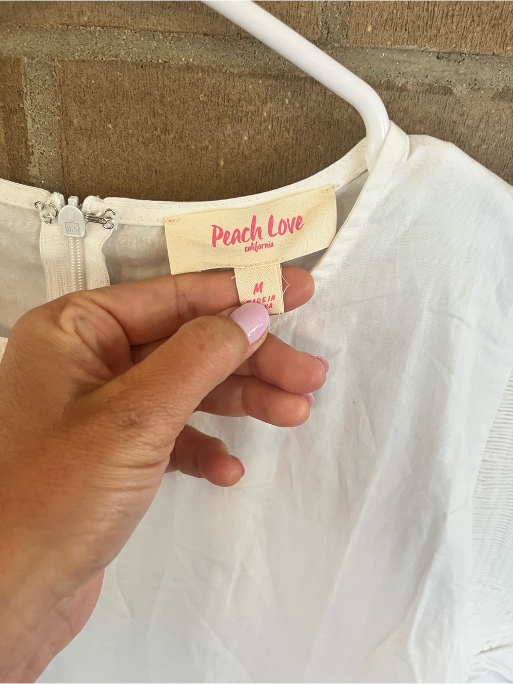 Peach Love California White Ruffle Sleeve Mini Dress with Football Appliqués - Picture 4 of 4